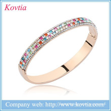 Best selling hot chinese products multicolor crystal bracelet bangles 18k rose gold jewelry